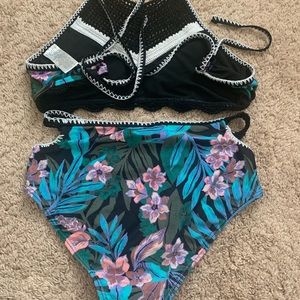 High waisted bikini set